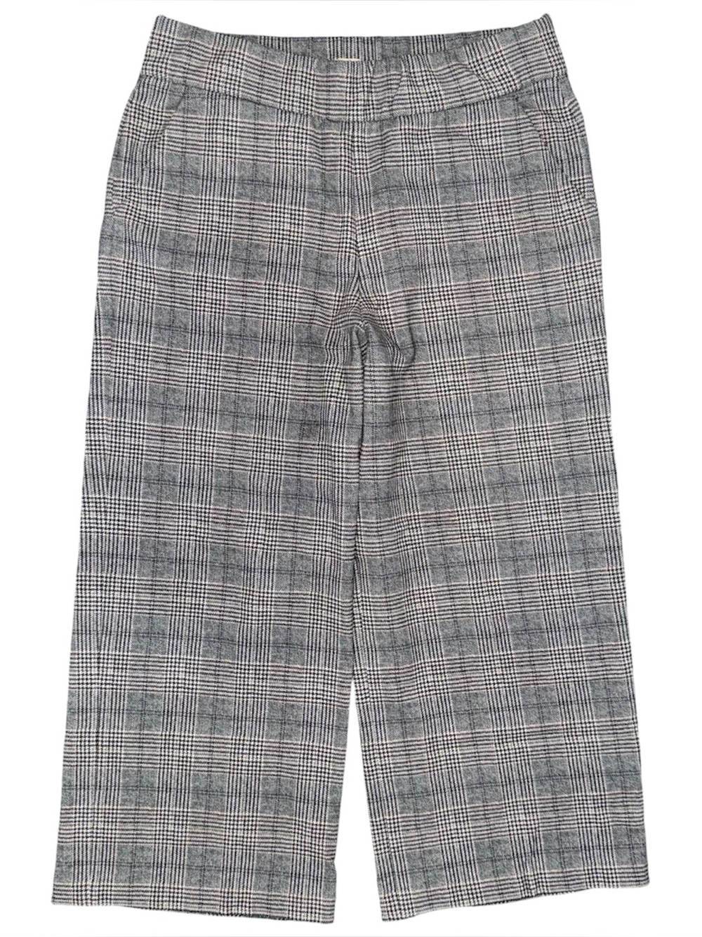 Circolo 1901 Women’s Glen Plaid Wide Leg Crop Pull On Pants Sz 46 / US 10 Cotton